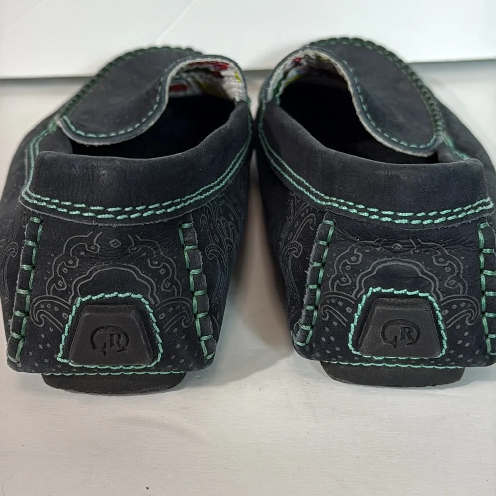 Robert Graham Men's‎ Verrazano Black & Teal Loafers